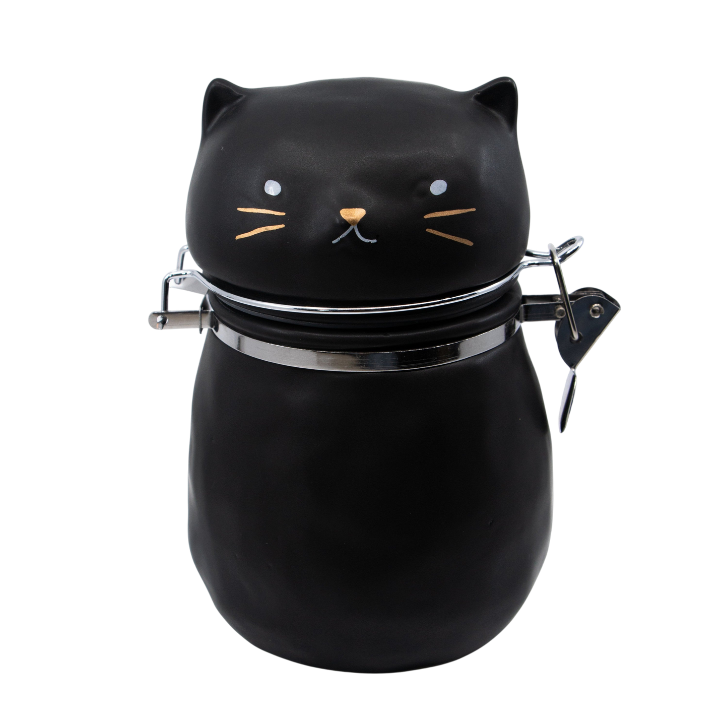 Matte Cat with Gold Hinged Jar - Punch Bowl Designs