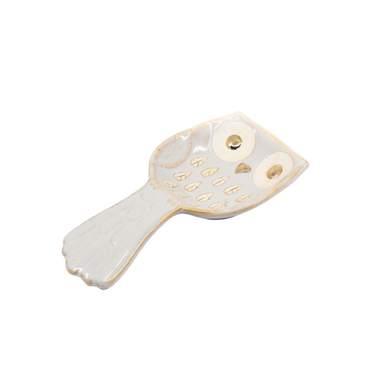 Reactive Glaze Owl Spoon Rest - Punch Bowl Designs