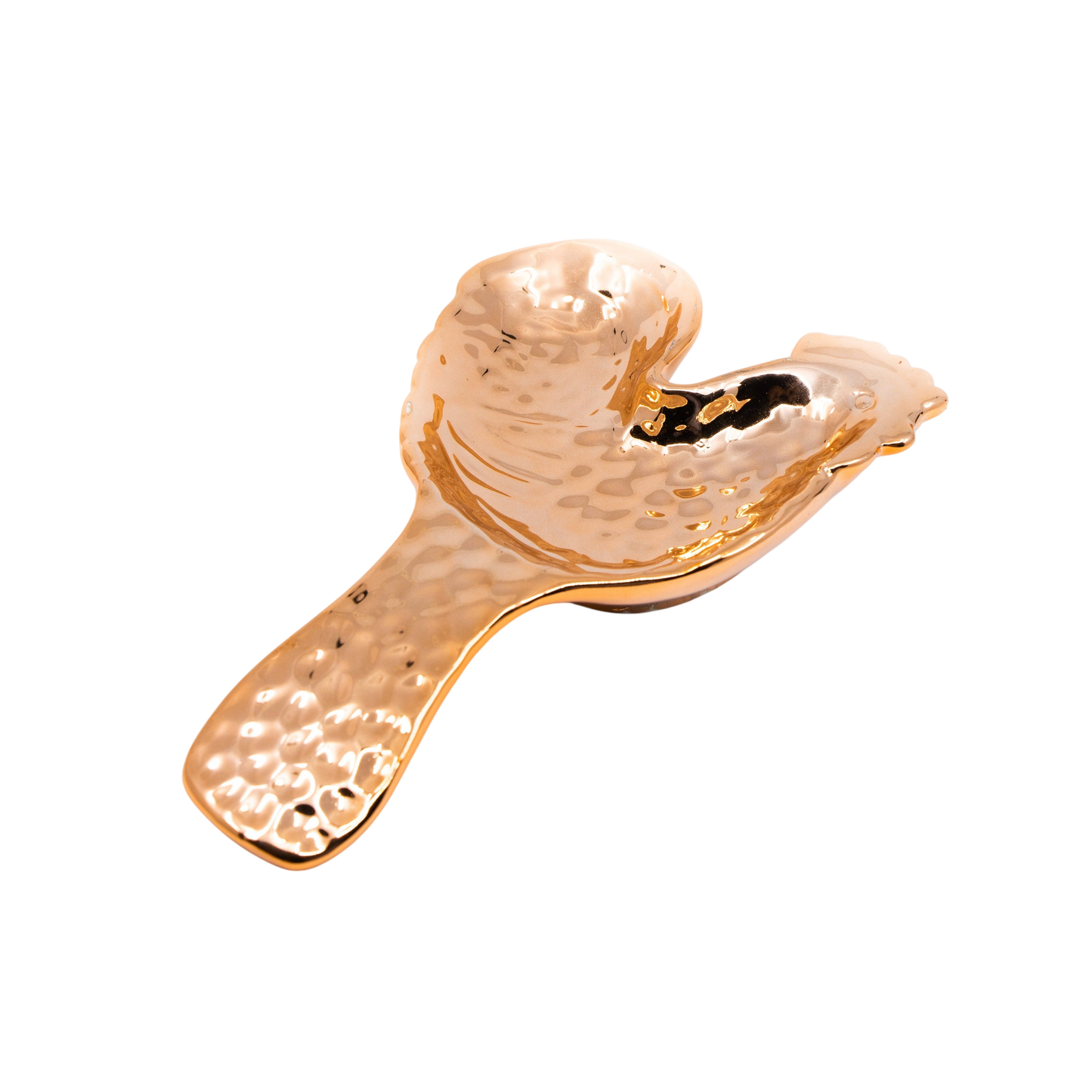 Copper Plated Rooster Spoon Rest - Punch Bowl Designs