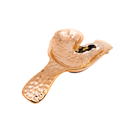 Copper Plated Rooster Spoon Rest - Punch Bowl Designs