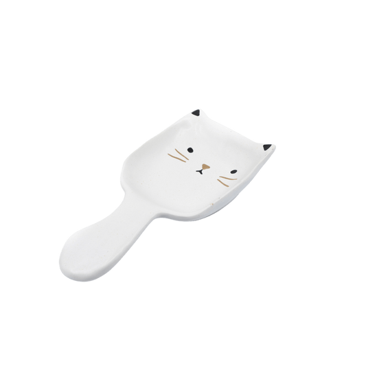 Matte Cat with Gold Spoon Rest - Punch Bowl Designs