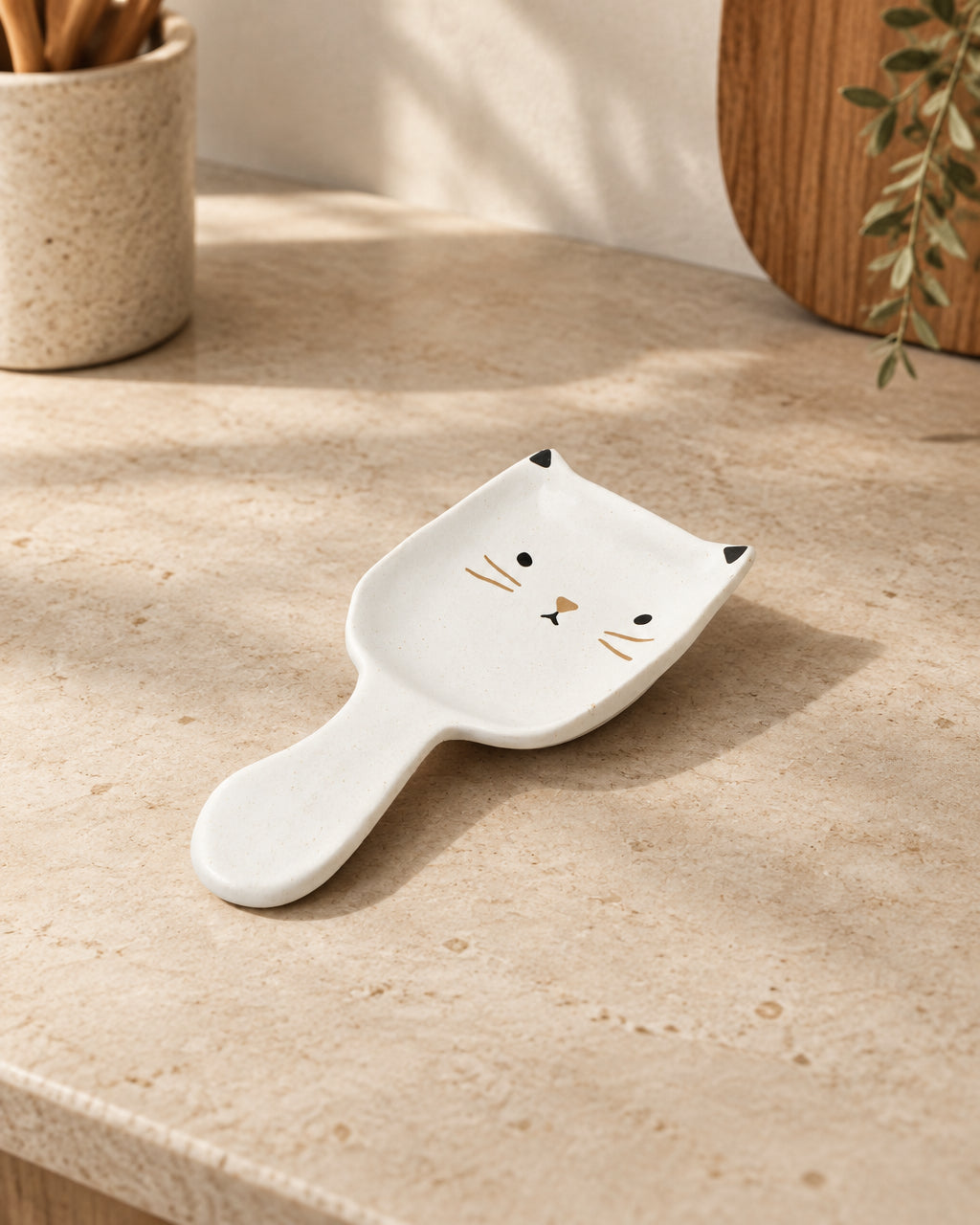 Cat Spoon Rest (Matte + Gold)