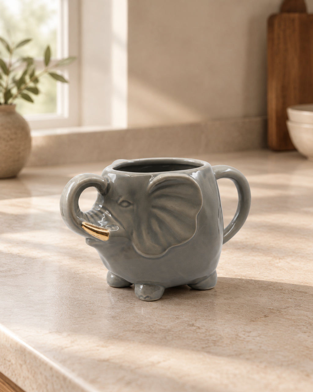 Gold Tusks Elephant Mug