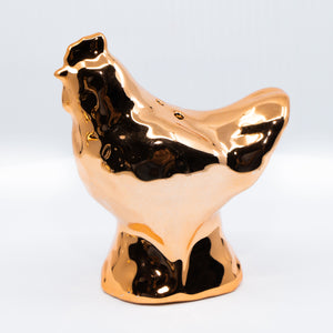 Copper Plated Rooster and Hen Salt & Pepper Shakers