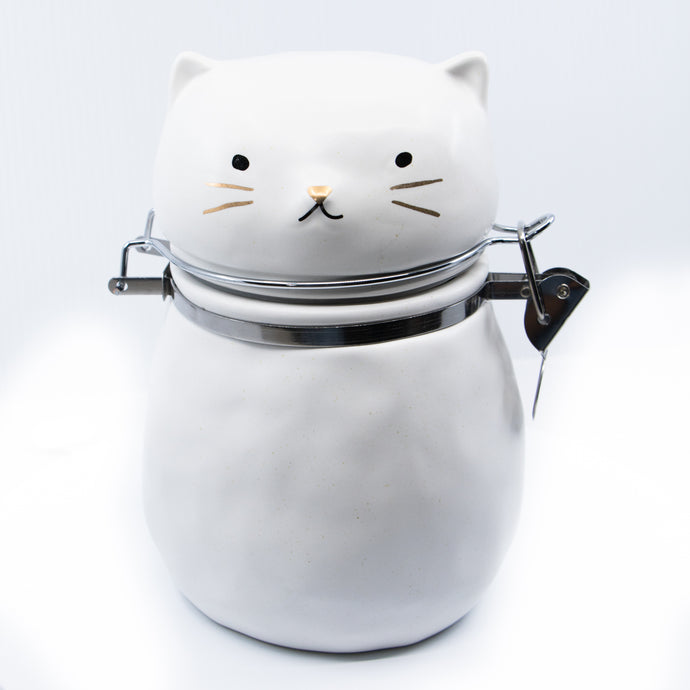 Matte Cat with Gold Hinged Jar