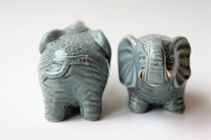 Reactive Glaze Elephant Salt & Pepper Shakers