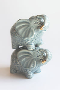 Reactive Glaze Elephant Salt & Pepper Shakers