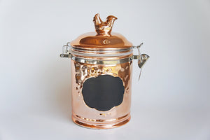Copper Plated Country Farm Hinged Jar with Chalk Board