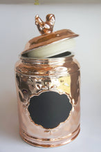 Copper Plated Country Farm Cookie Jar with Chalkboard